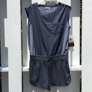 Radar Love Denim Top with Knit Bottom Mix Romper